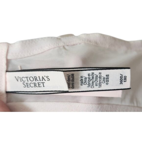 VS DREAM ANGELS Lightly Lined Ribbon Slot Demi Bra Angel Pink Ribbon Slot 36DD - Picture 11 of 14